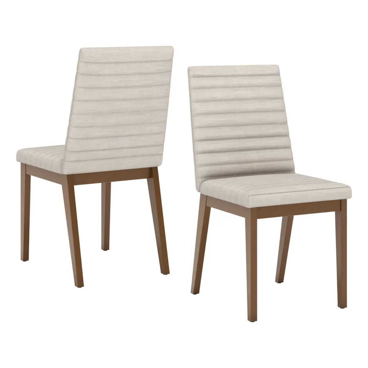 Conjunto de Mesa Vertice Redonda com 06 Cadeiras Elena 1.4 SE758-507 Nature/Off White Linho - Henn