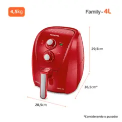 Fritadeira Elétrica Air Fryer Family 4L AFN-40-FR 127v Vermelho - Mondial