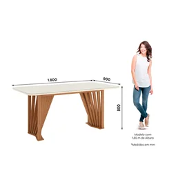 Conjunto de Mesa Adriana com 06 Cadeiras Anne 2.0 SE755-531 Nature/Courano Linho - Henn