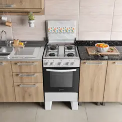 Fogão Milão Plus com 04 Bocas Tampo Inox Acendimento Automático 300001770 Bivolt Branco - Atlas