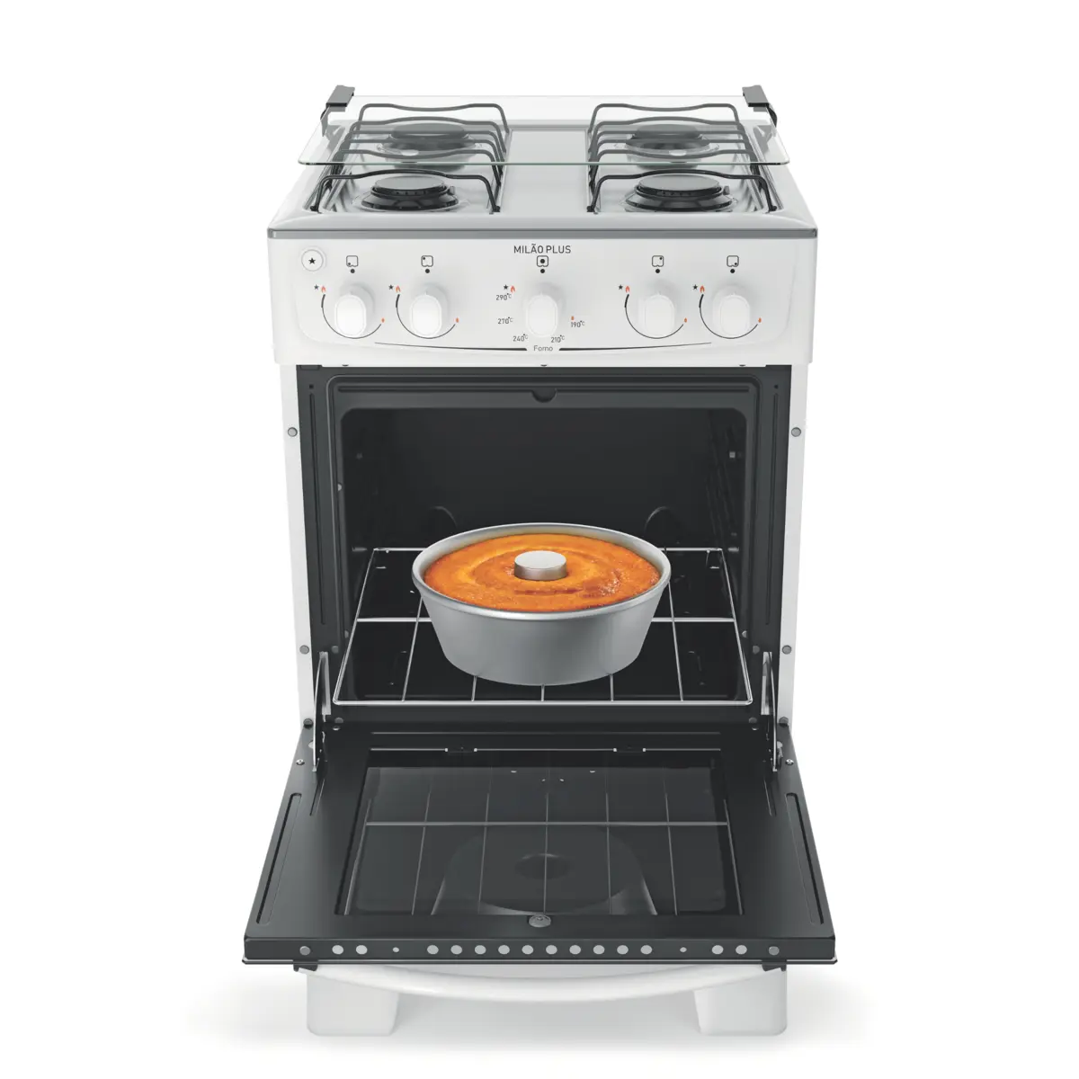 Fogão Milão Plus com 04 Bocas Tampo Inox Acendimento Automático 300001770 Bivolt Branco - Atlas