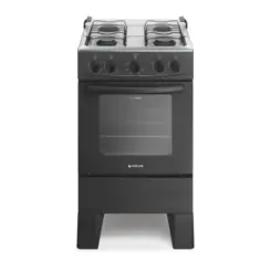 Fogão Milão com 04 Bocas Tampo Inox Acendimento Manual 300001764 Bivolt Preto - Atlas