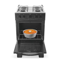 Fogão Milão com 04 Bocas Tampo Inox Acendimento Manual 300001764 Bivolt Preto - Atlas