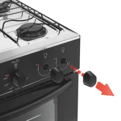 Fogão Milão com 04 Bocas Tampo Inox Acendimento Manual 300001764 Bivolt Preto - Atlas