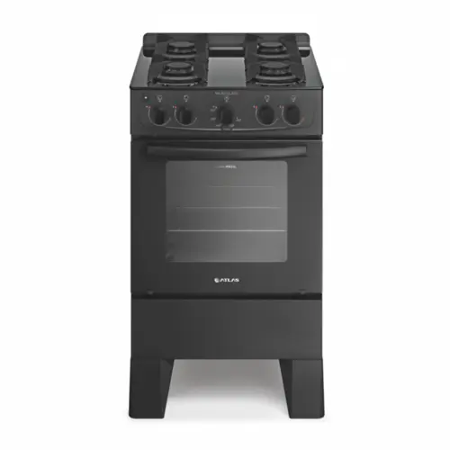 Fogão Milão Glass com 04 Bocas Tampo de Vidro Acendimento Automático 300001766 Bivolt Preto - Atlas