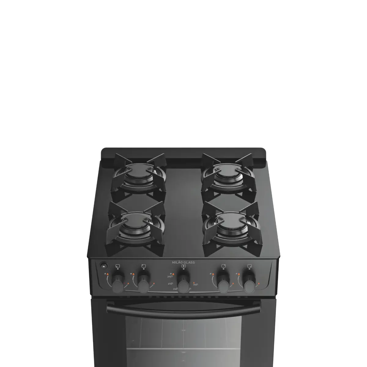 Fogão Milão Glass com 04 Bocas Tampo de Vidro Acendimento Automático 300001766 Bivolt Preto - Atlas