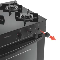 Fogão Milão Glass com 05 Bocas Tampo de Vidro Acendimento Automático 300001768 Bivolt Preto - Atlas