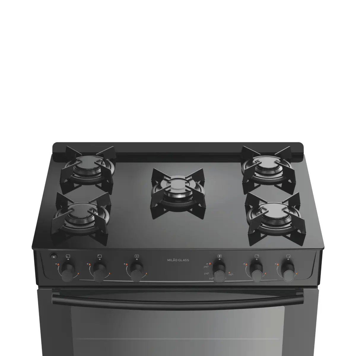 Fogão Milão Glass com 05 Bocas Tampo de Vidro Acendimento Automático 300001768 Bivolt Preto - Atlas