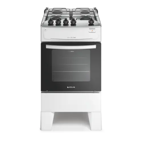 Fogão Milão Top com 04 Bocas Tampo Inox Acendimento Automático 300001776 Bivolt Branco - Atlas