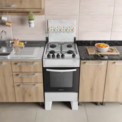 Fogão Milão Top com 04 Bocas Tampo Inox Acendimento Automático 300001776 Bivolt Branco - Atlas