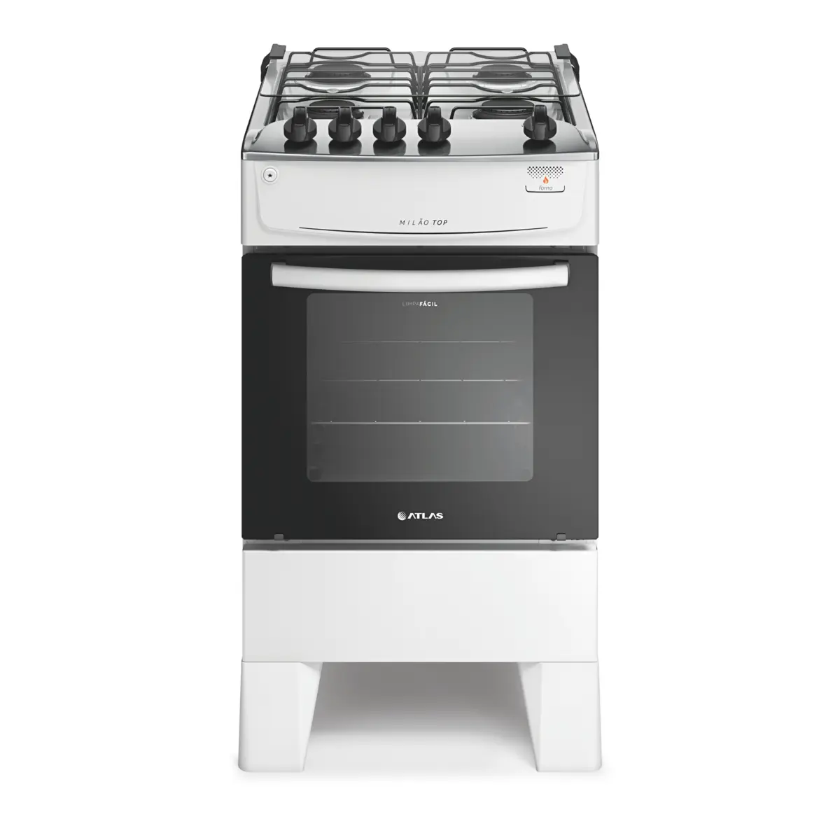 Fogão Milão Top com 04 Bocas Tampo Inox Acendimento Automático 300001776 Bivolt Branco - Atlas