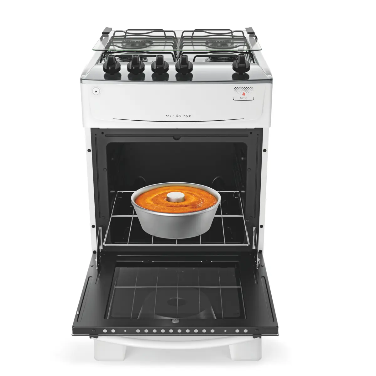 Fogão Milão Top com 04 Bocas Tampo Inox Acendimento Automático 300001776 Bivolt Branco - Atlas