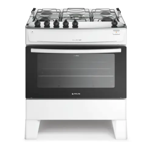 Fogão Milão Top com 05 Bocas Tampo Inox Acendimento Automático 300001774 Bivolt Branco - Atlas