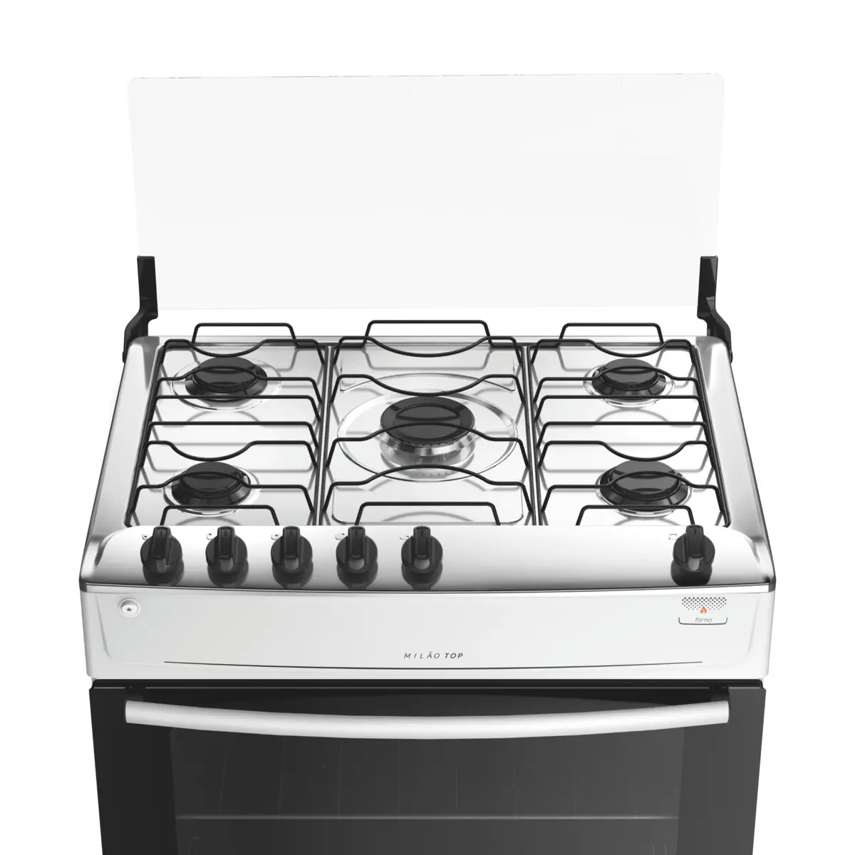 Fogão Milão Top com 05 Bocas Tampo Inox Acendimento Automático 300001774 Bivolt Branco - Atlas
