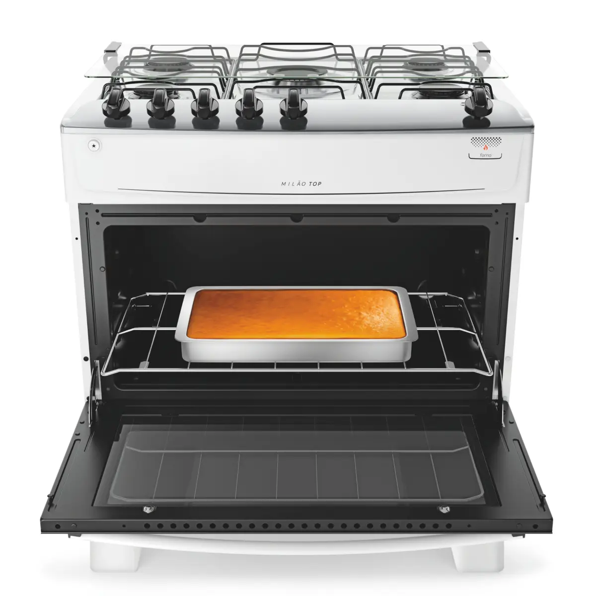 Fogão Milão Top com 05 Bocas Tampo Inox Acendimento Automático 300001774 Bivolt Branco - Atlas