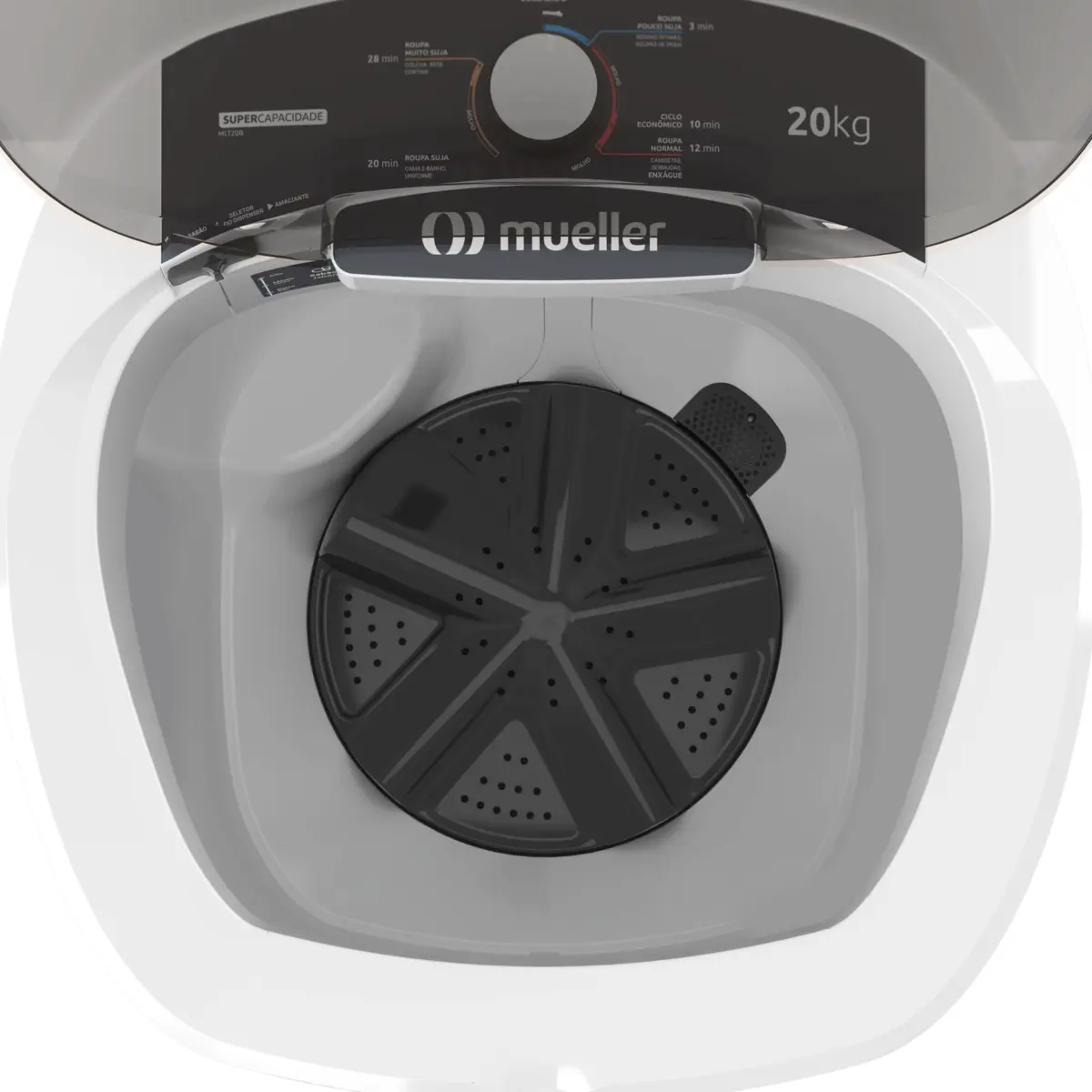 Lavadora de Roupa Tanquinho Semiautomática 20kg MLT20B 127v Branca - Mueller