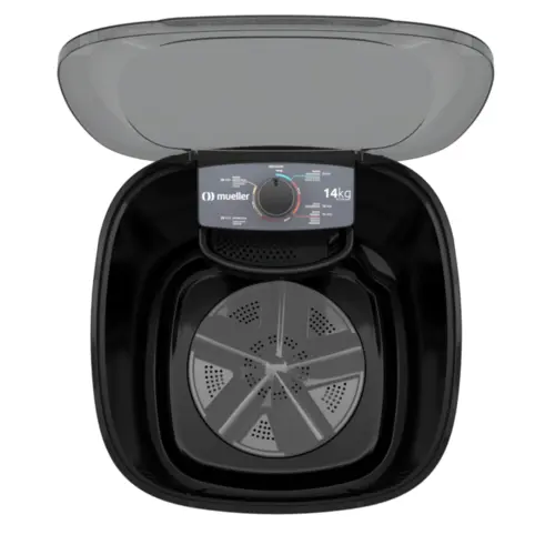 Lavadora de Roupa Tanquinho Semiautomática 14kg MLT14B 127v Preto - Mueller