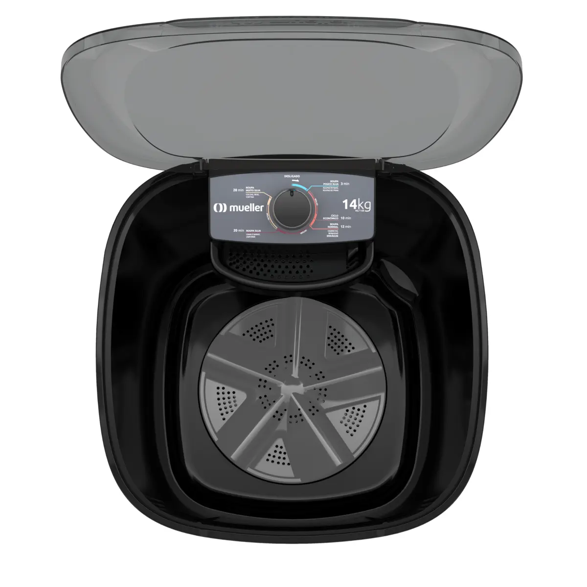 Lavadora de Roupa Tanquinho Semiautomática 14kg MLT14B 127v Preto - Mueller