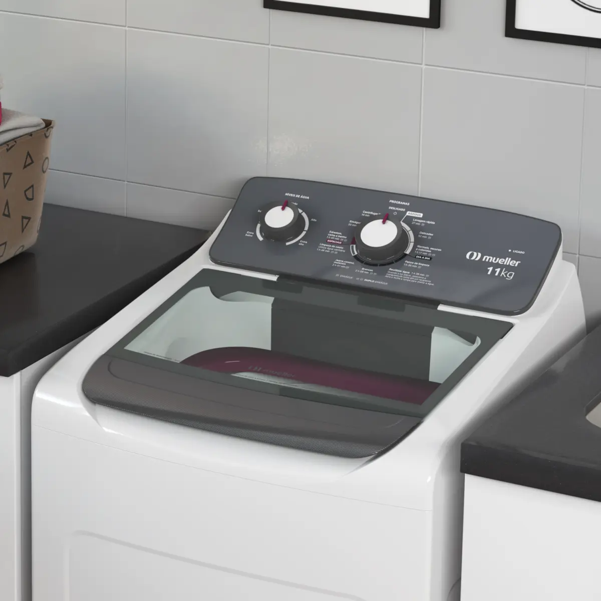 Lavadora de Roupa Automática Ciclo Rápido 11kg MLA11 127v Banco - Mueller