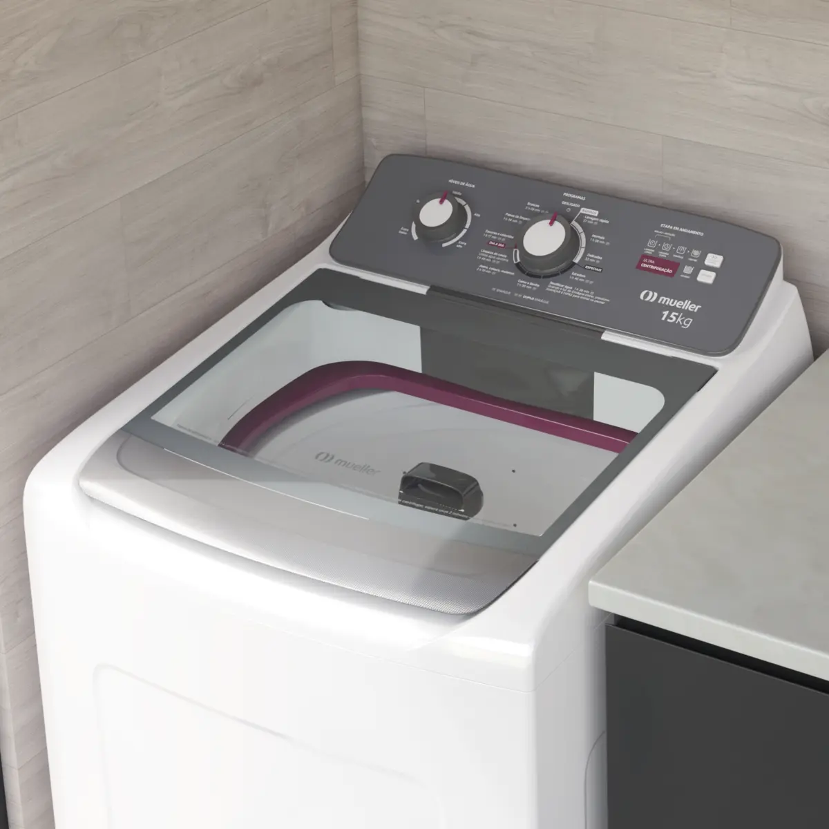 Lavadora de Roupa Automática Utracentrifugação Ciclo Rápido 15kg MLA15 127v Branco - Mueller