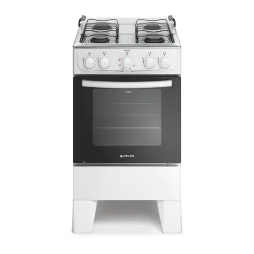 Fogão Milão com 04 Bocas Tampo Inox Acendimento Manual 300001765 Bivolt Branco - Atlas