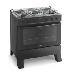 Fogão Milão Plus com 05 Bocas Tampo Inox Acendimento Automático 300001773 Bivolt Preto - Atlas
