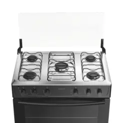 Fogão Milão Plus com 05 Bocas Tampo Inox Acendimento Automático 300001773 Bivolt Preto - Atlas