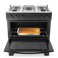 Fogão Milão Plus com 05 Bocas Tampo Inox Acendimento Automático 300001773 Bivolt Preto - Atlas