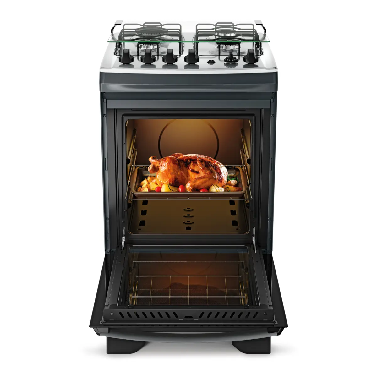 Fogão Supreme com 04 Bocas Tampo Inox Acendimento Automático 300001837 Bivolt Titanium - Dako
