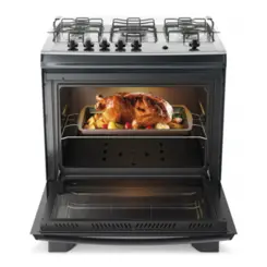 Fogão Supreme com 05 Bocas Tampo Inox Acendimento Automático 300001849 Bivolt Titanium - Dako