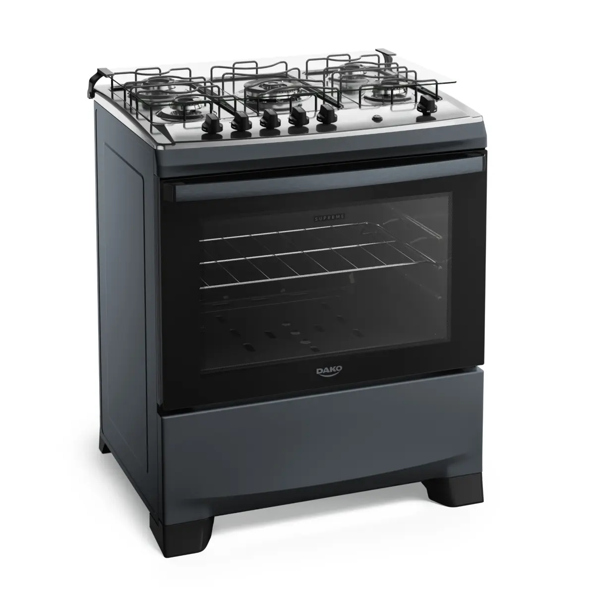 Fogão Supreme com 05 Bocas Tampo Inox Acendimento Automático 300001849 Bivolt Titanium - Dako
