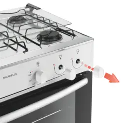 Fogão Milão Plus com 05 Bocas Tampo Inox Acendimento Automático 300001772 Bivolt Branco - Atlas