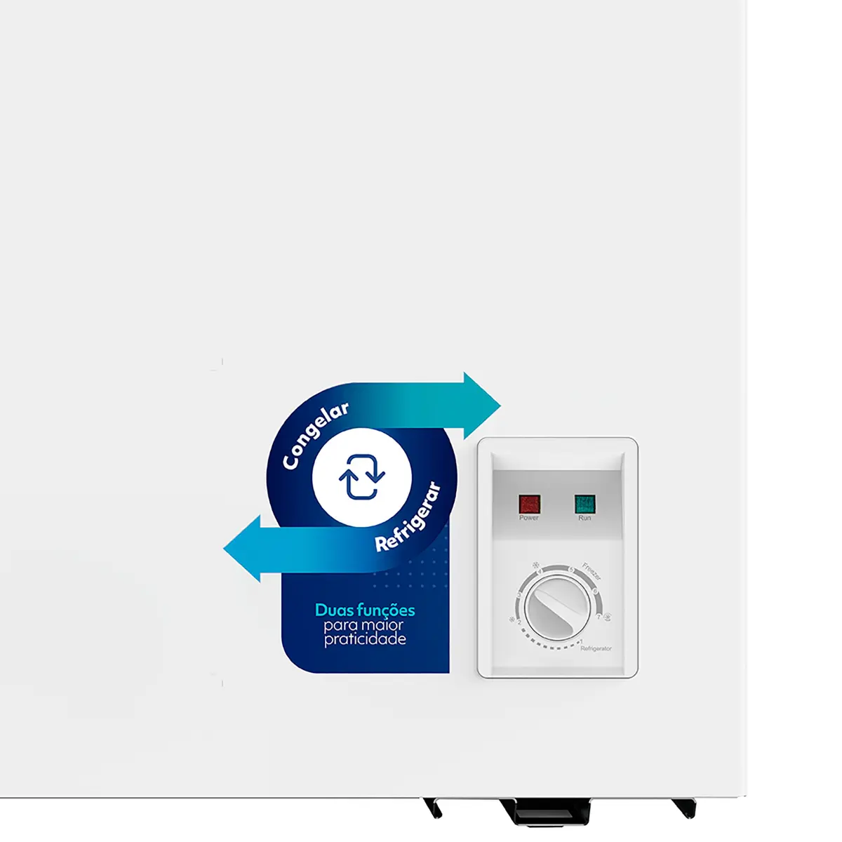 Freezer Horizontal com 01 Porta LED, Dupla Função, Quick 299L MY-FZ301L 127v Branco - Mystic