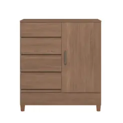 Cômoda Fit Multiuso com Pés 1 Porta 4 Gavetas 1.4 Jequitibá - Santos Andirá