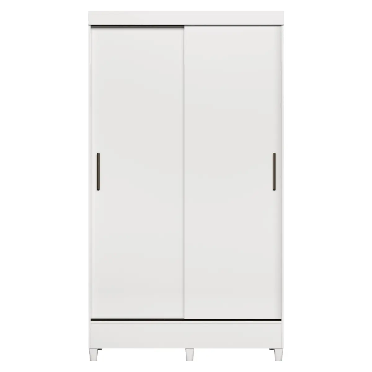Roupeiro Fit Solteiro com Pés 2 Portas Deslizantes 2 Gavetas Branco - Santos Andirá