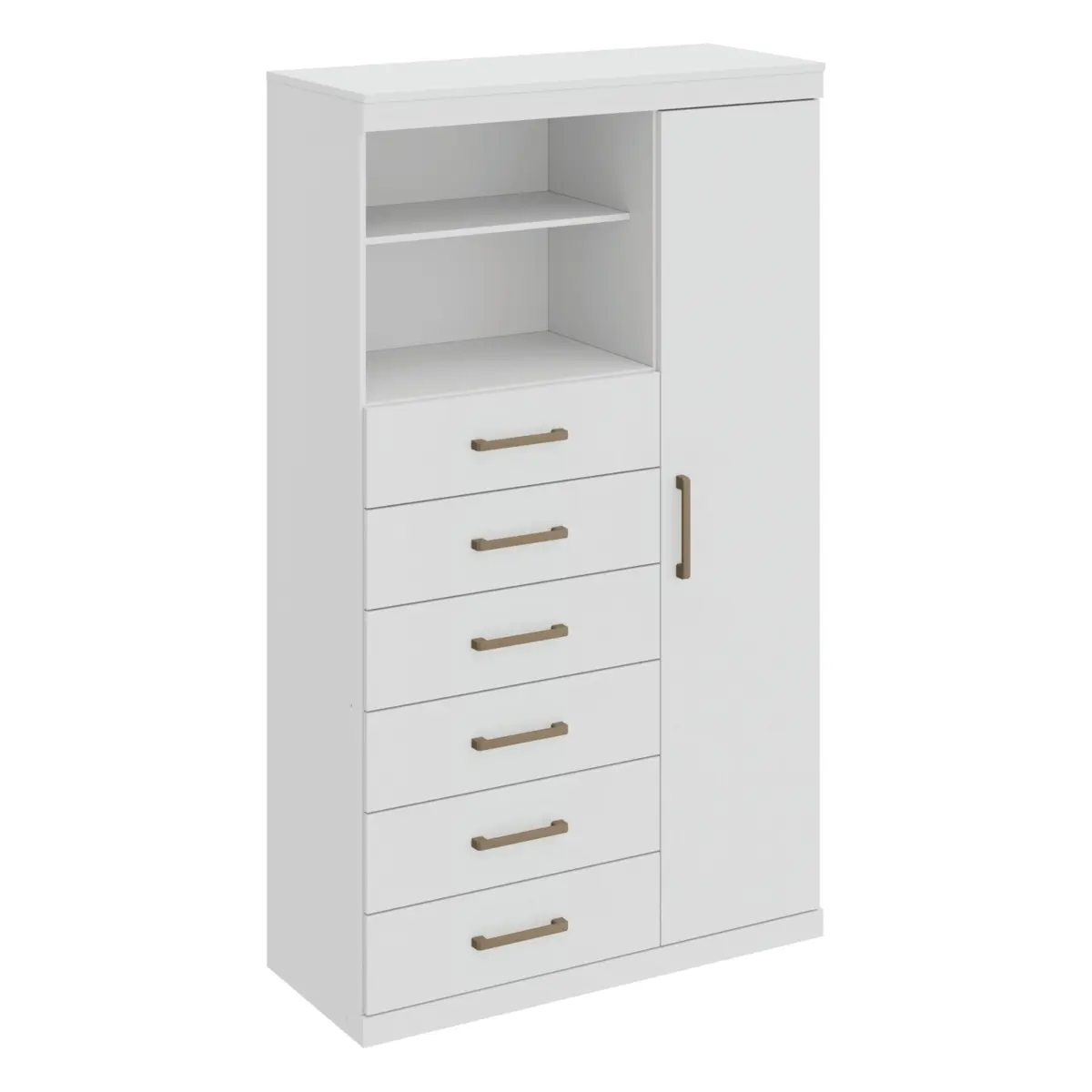 Cômoda Maraba Multiuso com Pés 1 Porta 6 Gavetas 1.6 Branco - Santos Andirá