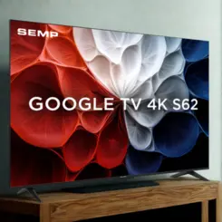 Smart TV 65" Google TV 4K LED HVA com Wi-Fi Dual Band, Bluetooth Integrados, Google Assistente, Dolby Audio 65S62 Bivolt Preto - Semp