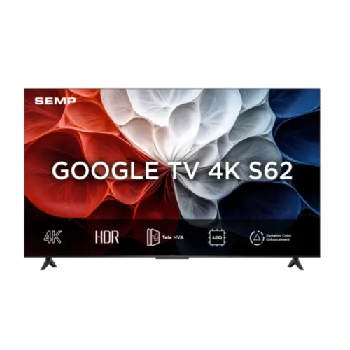 Smart TV 50" Google TV 4K UHD LED HDR10 com Wi-Fi, Dual Band, Bluetooth Integrados, Google Assistente, Dolby Audio 50S62 Bivolt Preto - Semp