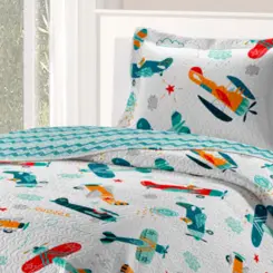Kit de Cama Patchwork Teen Solteiro com 2 Peças Masculino Estampado Conforto e Qualidade 180X220 Sortido - Rozac