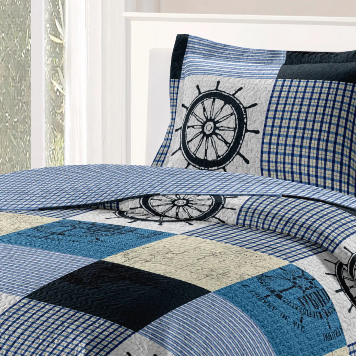 Kit de Cama Patchwork Teen Solteiro com 2 Peças Masculino Estampado Conforto e Qualidade 180X220 Sortido - Rozac