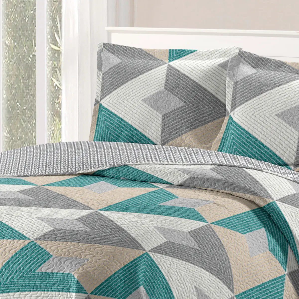 Kit Cama Bouti London Queen com 3 Peças Estampado Conforto e Qualidade 240X260 Sortido - Rozac