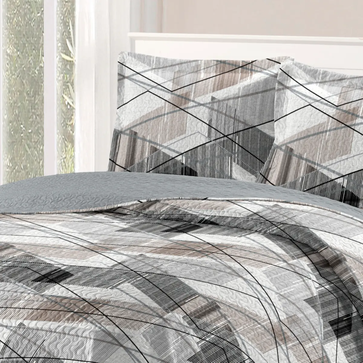 Kit Cama Bouti London Queen com 3 Peças Estampado Conforto e Qualidade 240X260 Sortido - Rozac