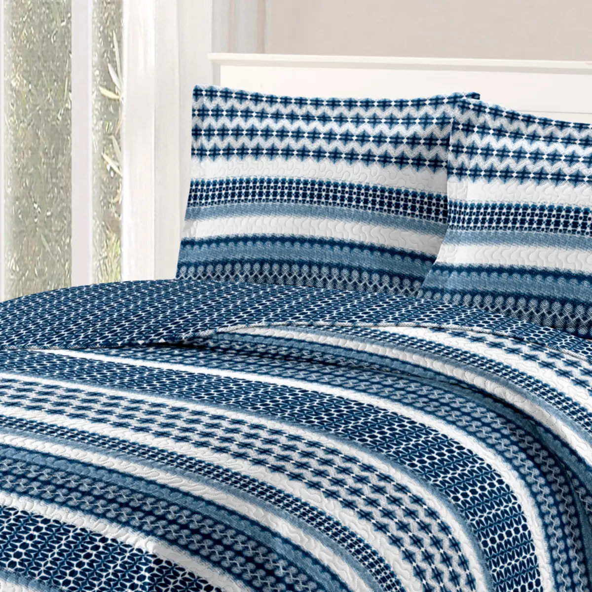 Kit Cama Bouti London Queen com 3 Peças Estampado Conforto e Qualidade 240X260 Sortido - Rozac