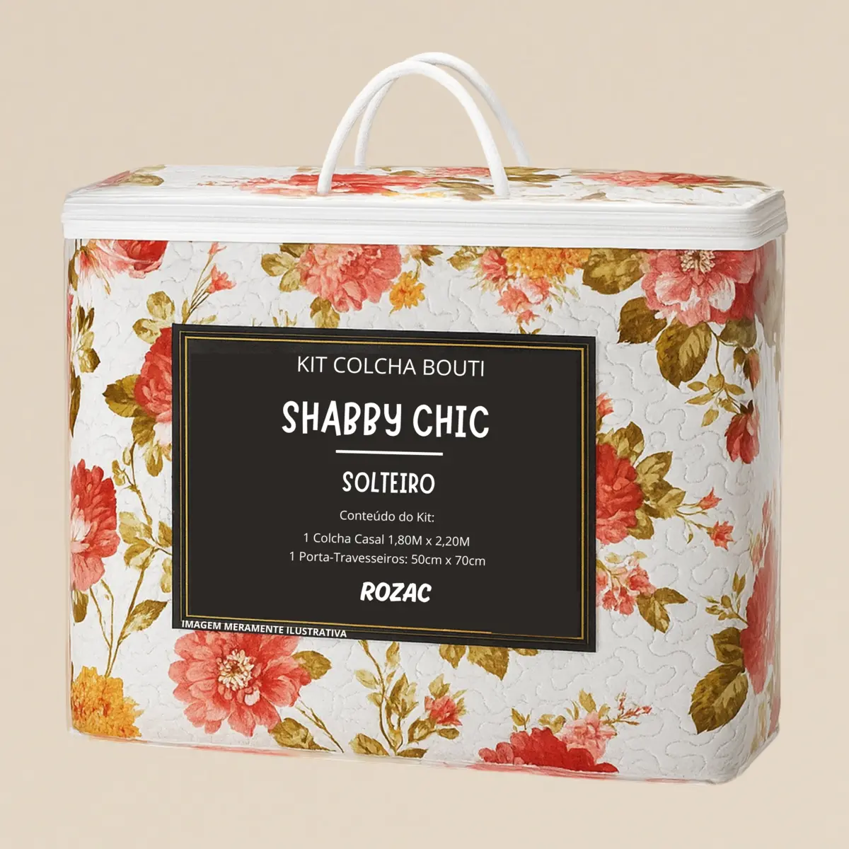 Kit de Cama Bouti Solteiro Shabby Chic JD com 2 Peças Estampado Conforto e Qualidade 180X220 Sortido - Rozac