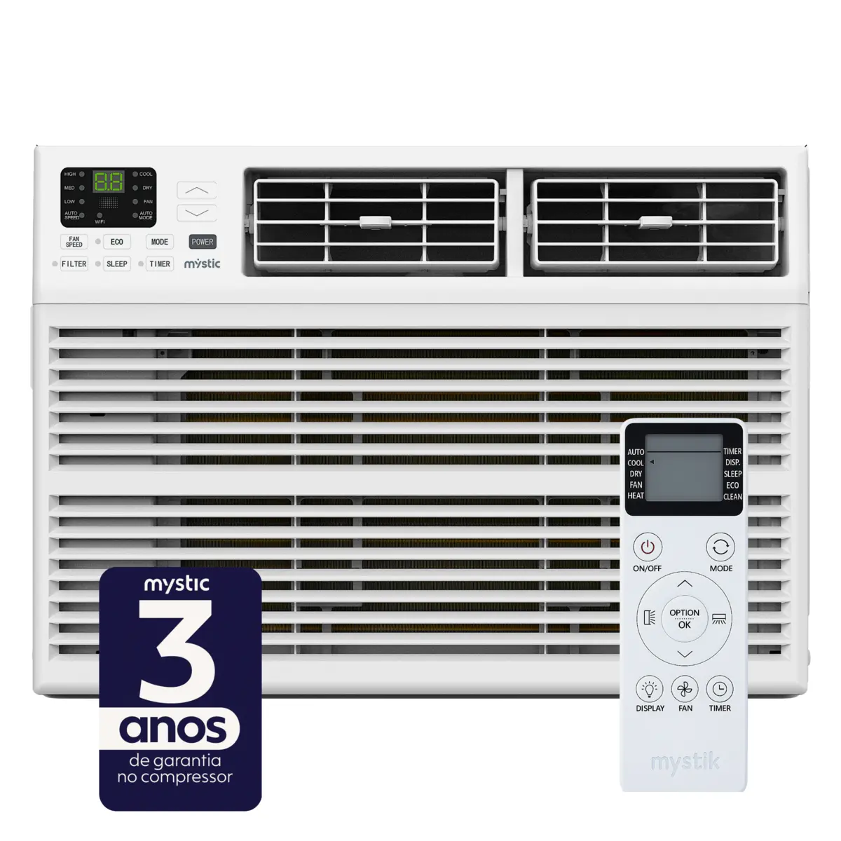 Ar-Condicionado Janela com Controle + Suporte 10000BTUS MY-AV1020BR 127v Branco - Mystic