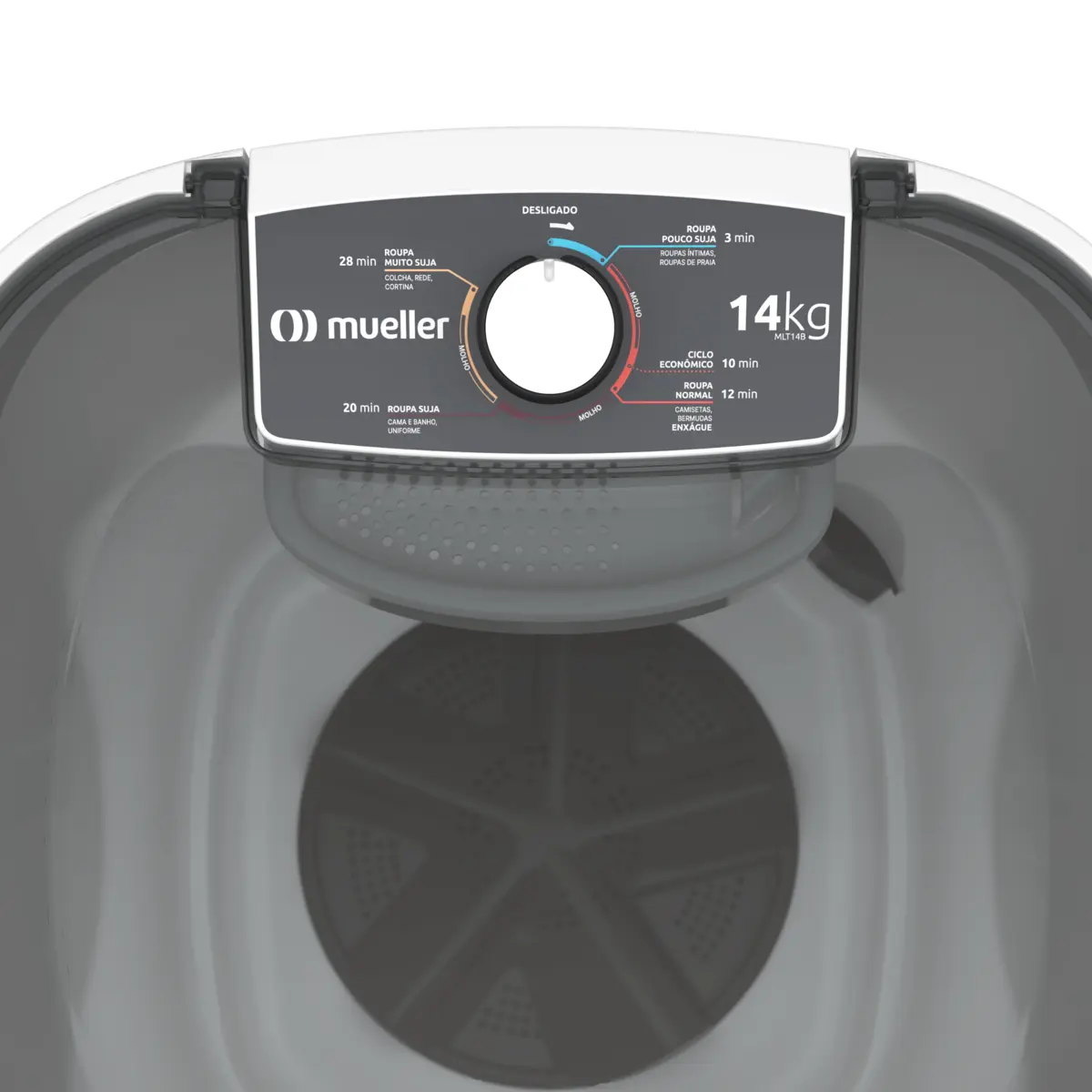 Lavadora de Roupa Tanquinho Semiautomática 14kg MLT14B 127v Branco - Mueller