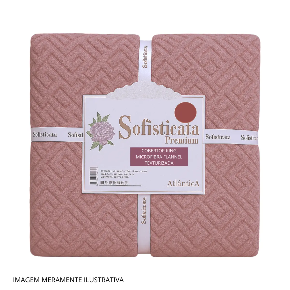 Cobertor Sofisticata Premium King Microfibra Flannel Texturizada 240X260 Rosa - Atlântica