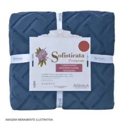 Cobertor Sofisticata Premium King Microfibra Flannel Texturizada 240X260 Oceano Azul - Atlântica