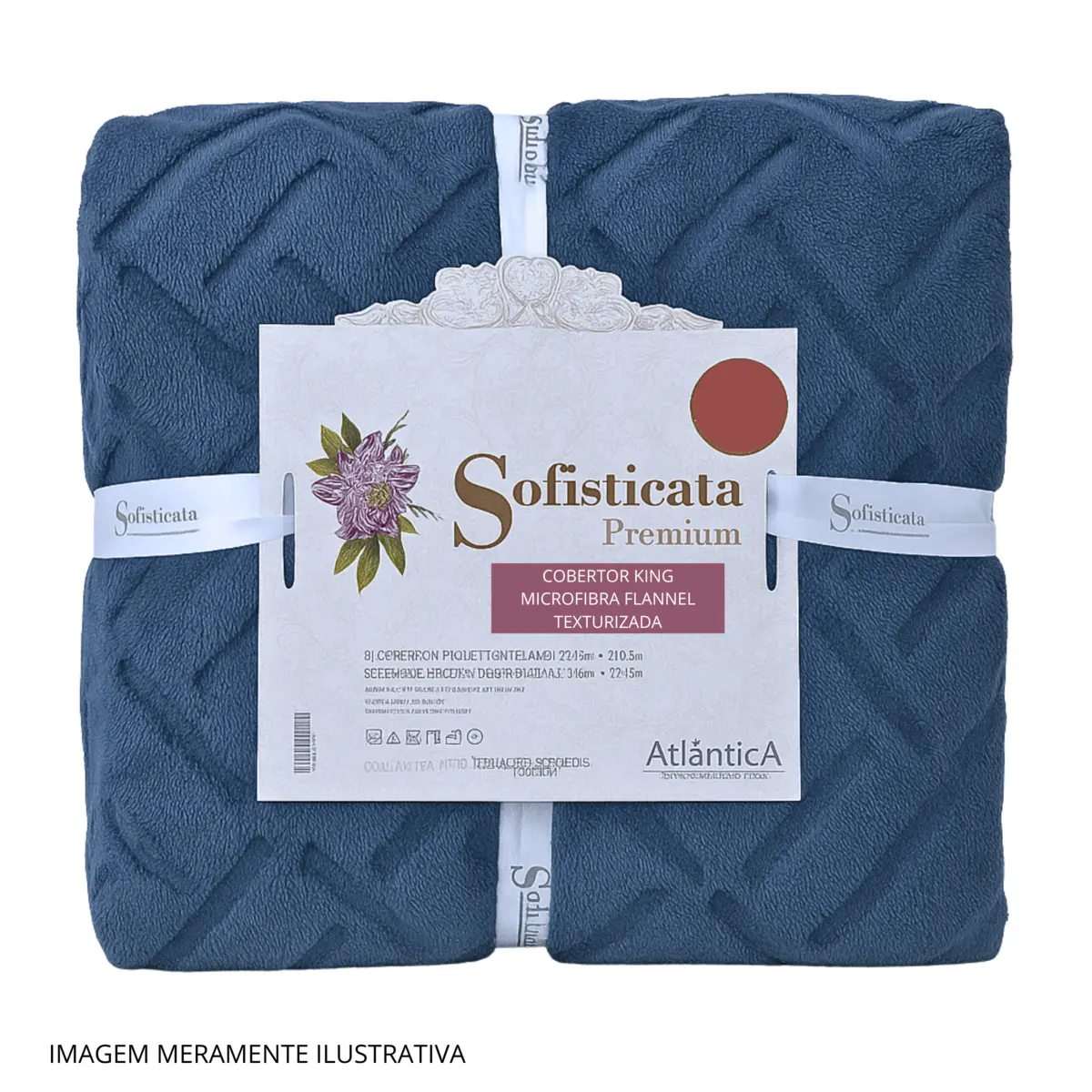 Cobertor Sofisticata Premium King Microfibra Flannel Texturizada 240X260 Oceano Azul - Atlântica