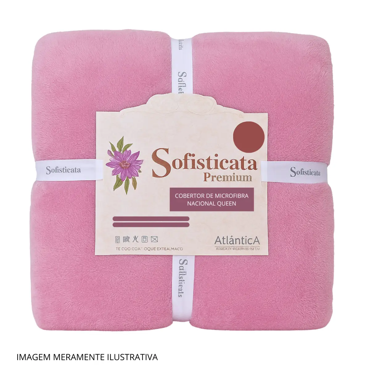 Cobertor Sofisticata Queen Microfibra Texturizada 220X240 Rosê - Atlântica
